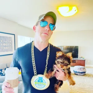 Jamie Lissow  with his pet